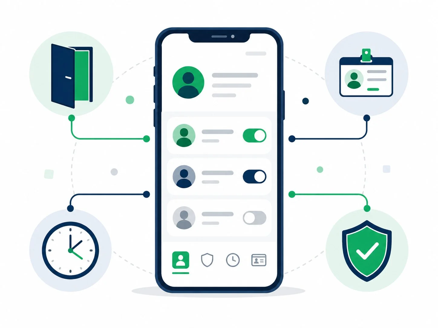 App OKentra Acceso con permisos de empleados por persona, puerta, horario y sector