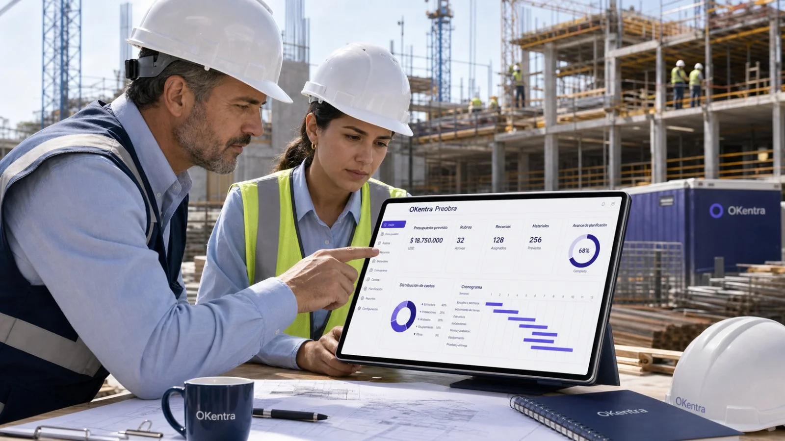 OKentra PreObra — panel de presupuesto y avance de obra
