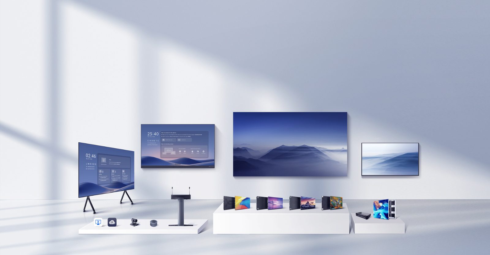 Línea de paneles LED y displays MAXHUB de distintos formatos